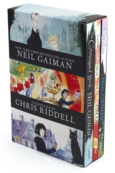 Neil Gaiman/Chris Riddell 3-Book Box Set: Coraline; The Graveyard Book; Fortunately, the Milk